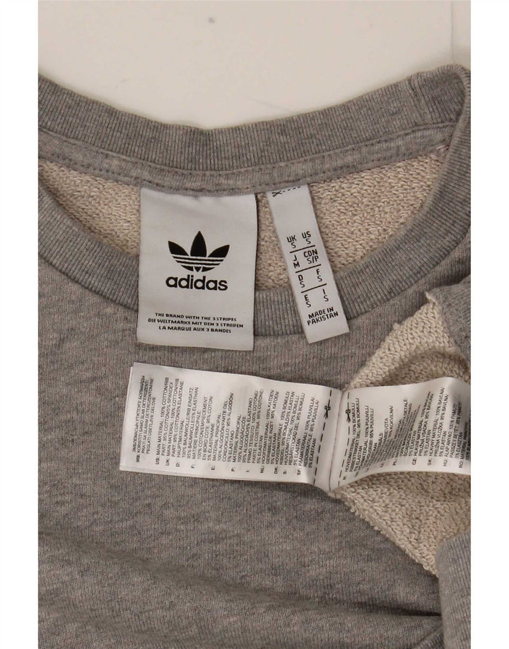 Adidas Mens Sweatshirt Jumper Small Grey Cotton
