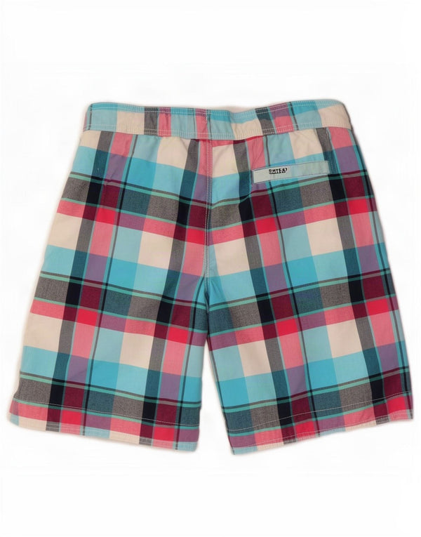 Hollister Mens Regular Swimming Shorts Medium Multicoloured Plaid Beach