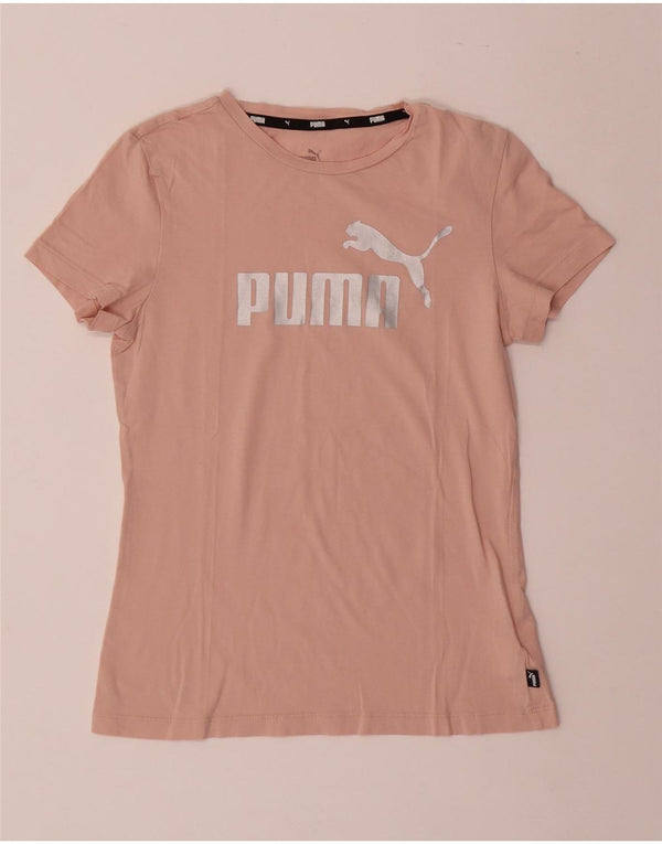 PUMA Girls Graphic T-Shirt Top 13-14 Years Pink