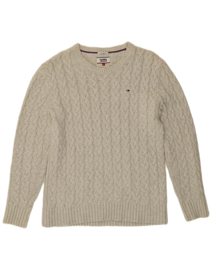 Tommy Hilfiger Mens Regular Fit Crew Neck Jumper Sweater Medium White