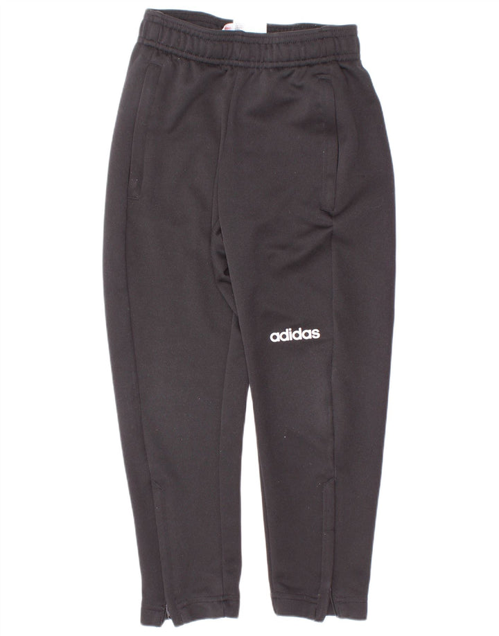 Adidas Boys Tracksuit Trousers 5-6 Years Black Polyester