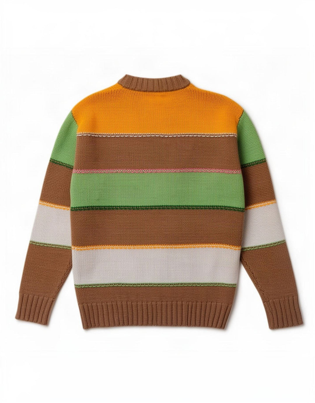 Zara Mens V-Neck Jumper Sweater Medium Multicoloured Striped Cotton