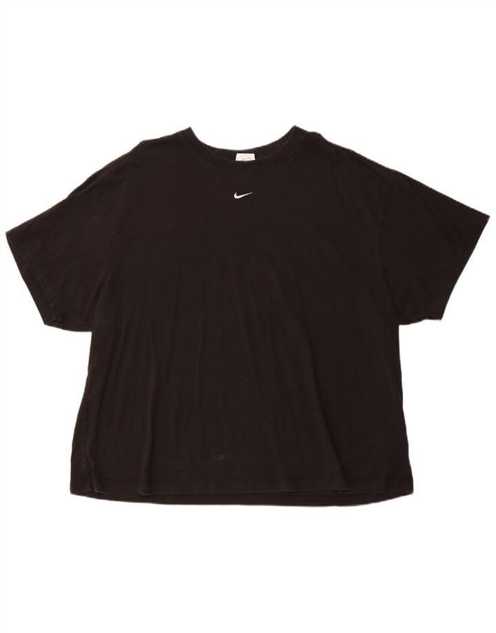 NIKE Womens T-Shirt Top UK 20 2XL Black Cotton