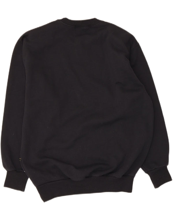 Kris Michele Womens Graphic Sweatshirt Jumper UK 14 Medium Black Polyester