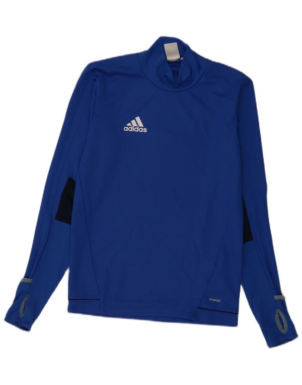 ADIDAS Mens Climacool Top Long Sleeve XS Blue Colourblock Polyester