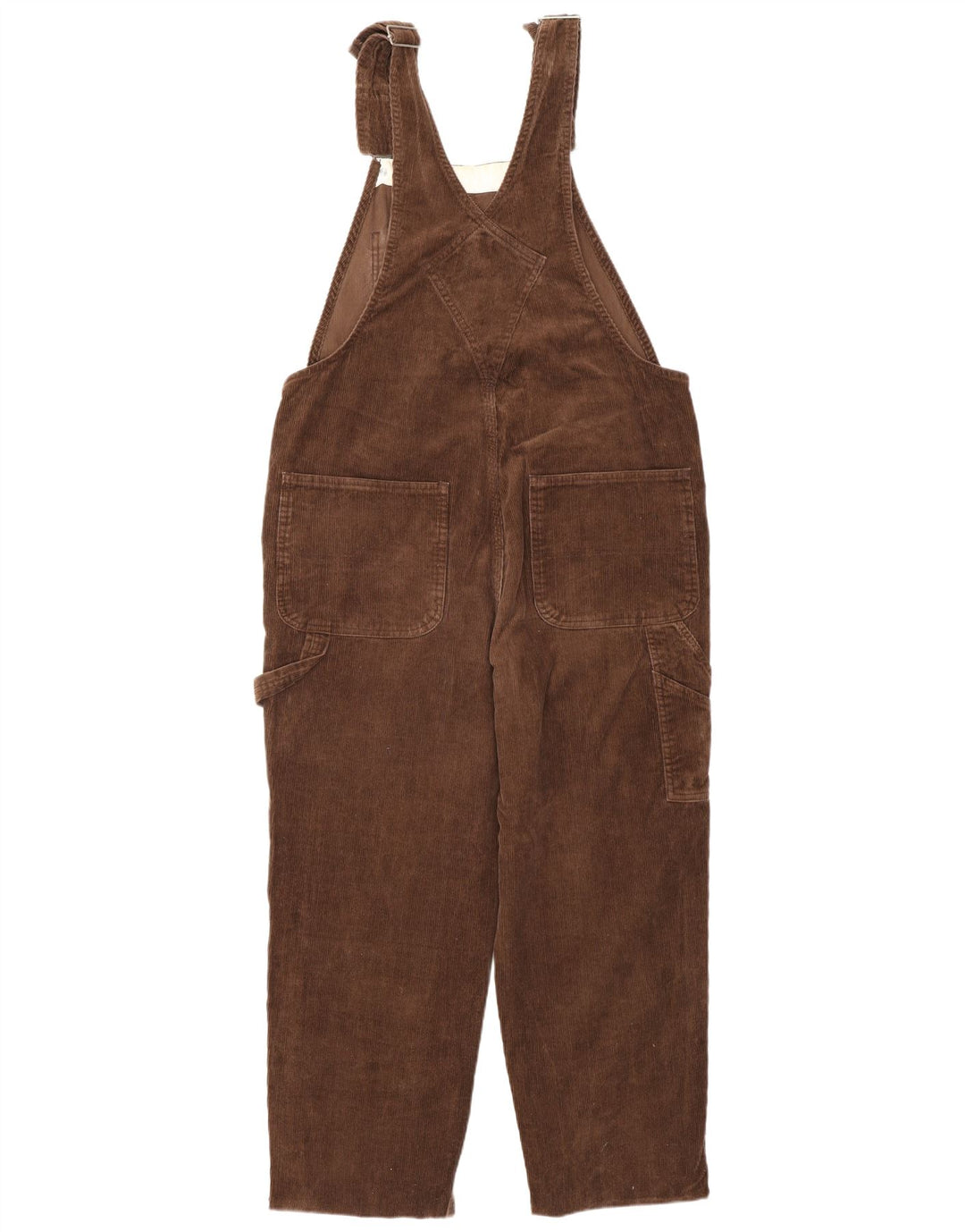 RIFLE Mens Carpenter Dungarees Corduroy Trousers W34 L30 Brown Cotton