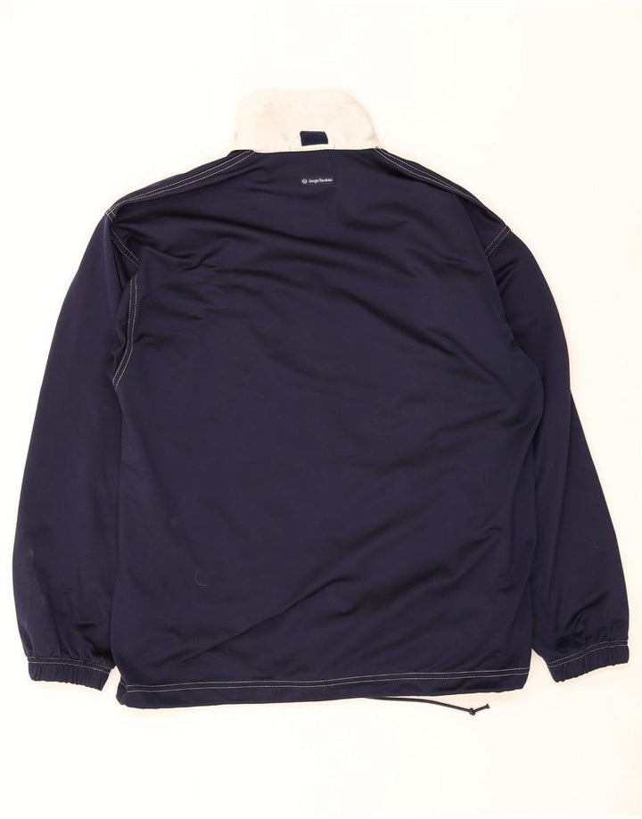 Sergio Tacchini Mens Tracksuit Top Jacket Medium Navy Blue Colourblock