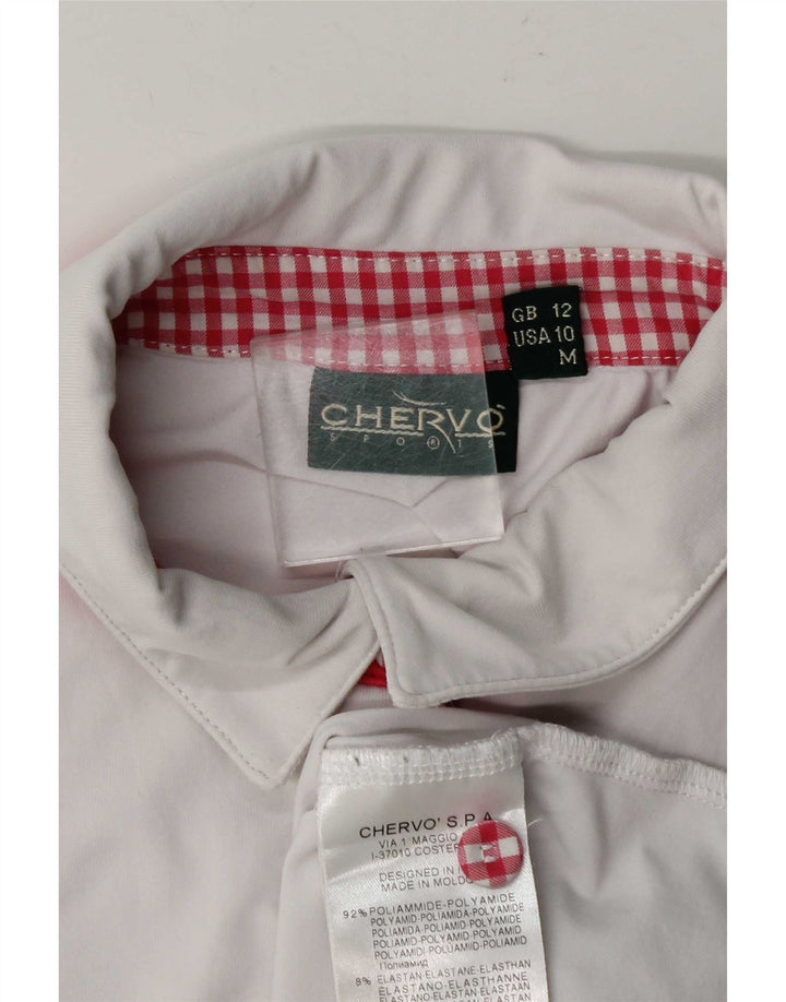 Chervo Womens Sleeveless Polo Shirt UK 12 Medium White Polyamide