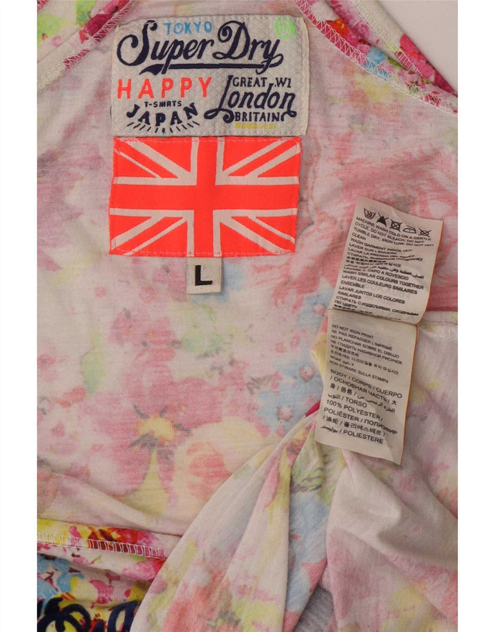 Superdry Womens Graphic Vest Top UK 16 Large Multicoloured Floral Polyester