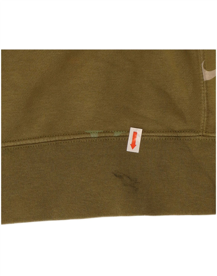 Nike Mens Graphic Hoodie Jumper Medium Khaki Cotton