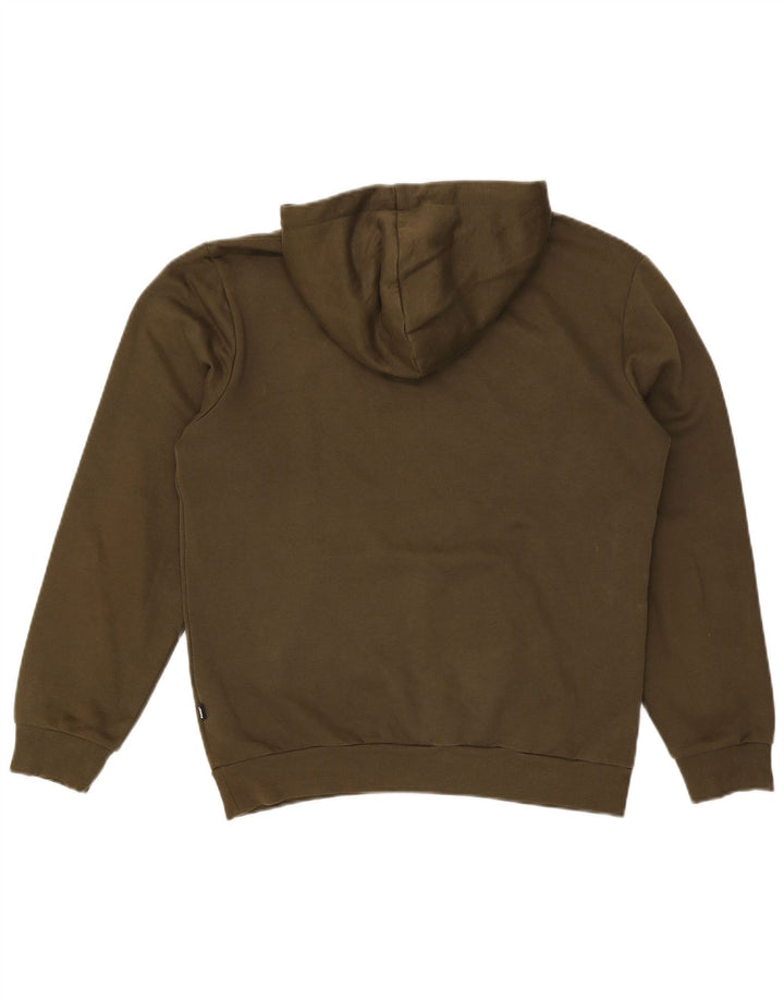 PUMA Mens Graphic Hoodie Jumper Small Khaki Cotton