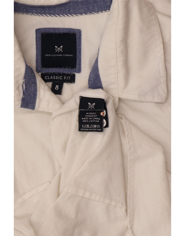 CREW CLOTHING Womens Classic Fit Shirt UK 8 Small White Cotton