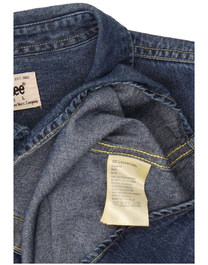 Lee Mens Denim Shirt Large Blue Cotton