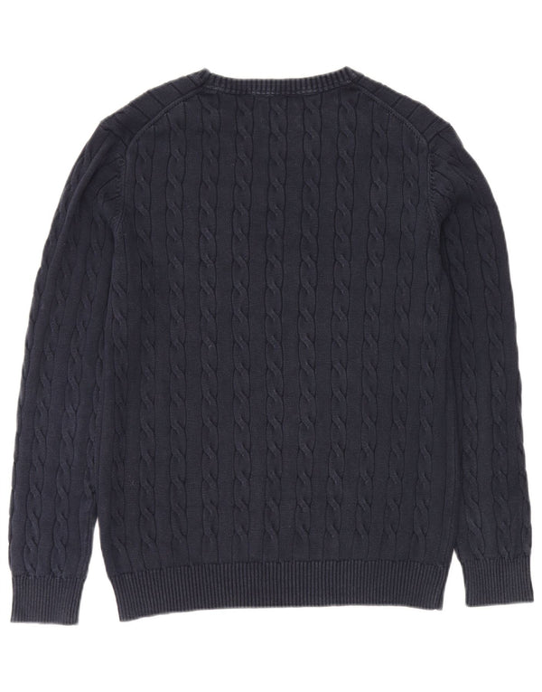 Gant Mens Boat Neck Jumper Sweater Large Navy Blue Cotton