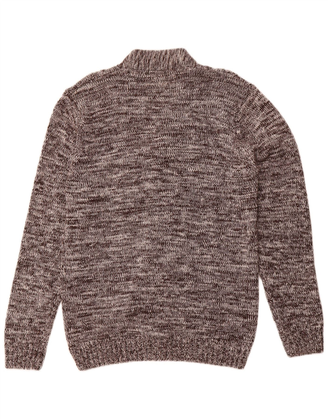 Vintage Mens Cardigan Sweater Large Brown Flecked Cotton