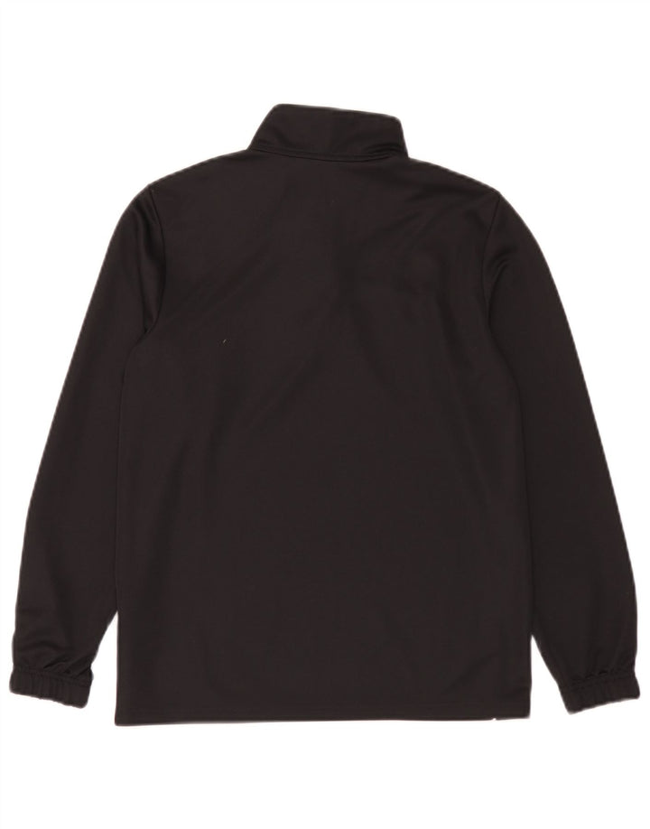 Adidas Boys Climalite Zip Neck Top Long Sleeve 11-12 Years Black Polyester