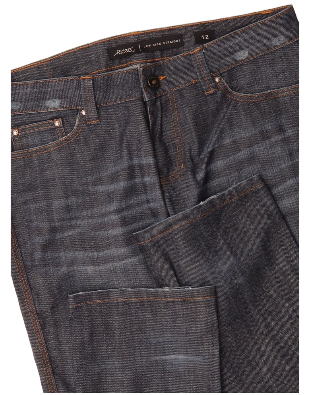 LEE Womens Riders Low Waist Straight Jeans US 12 Large W34 L33 Navy Blue