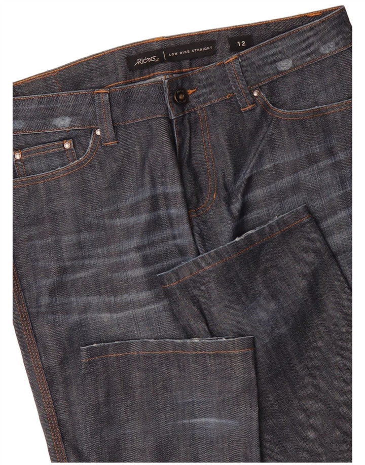 LEE Womens Riders Low Waist Straight Jeans US 12 Large W34 L33 Navy Blue