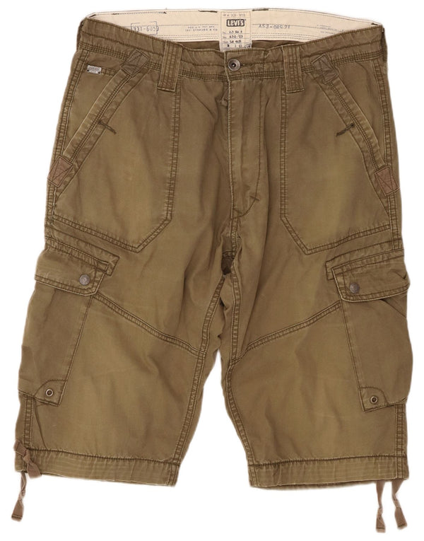 LEVI'S Mens Cargo Bermuda Shorts W34 Large Khaki Cotton
