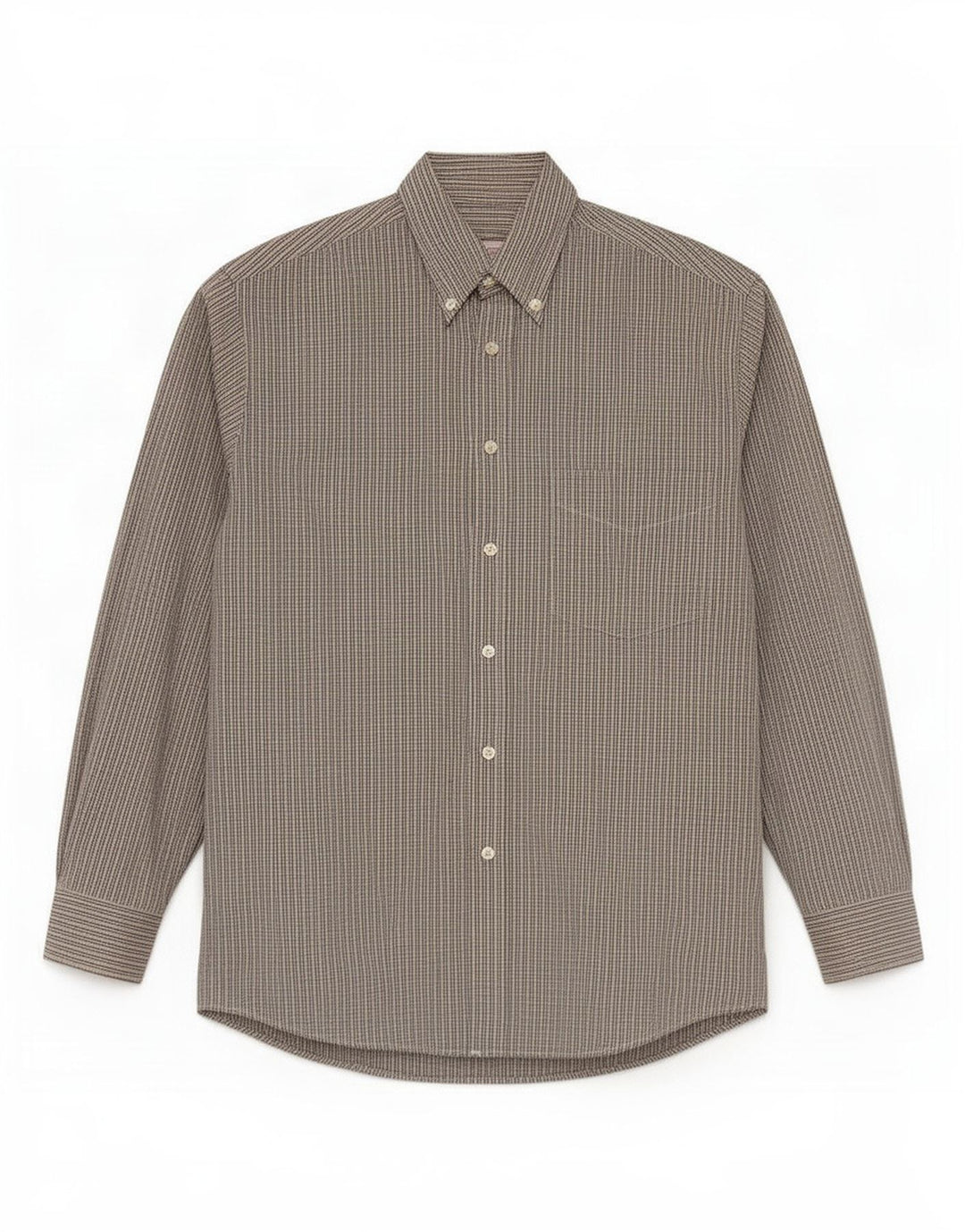 Stefanel Mens Shirt Large Beige Check Cotton