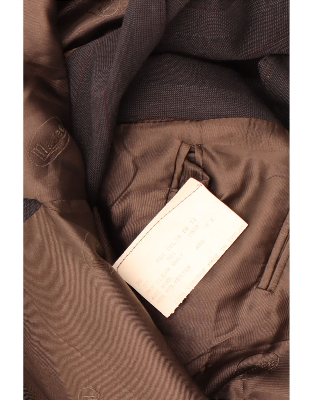 Magee Mens Double Breasted Blazer Jacket UK 38 Medium Grey Striped Wool