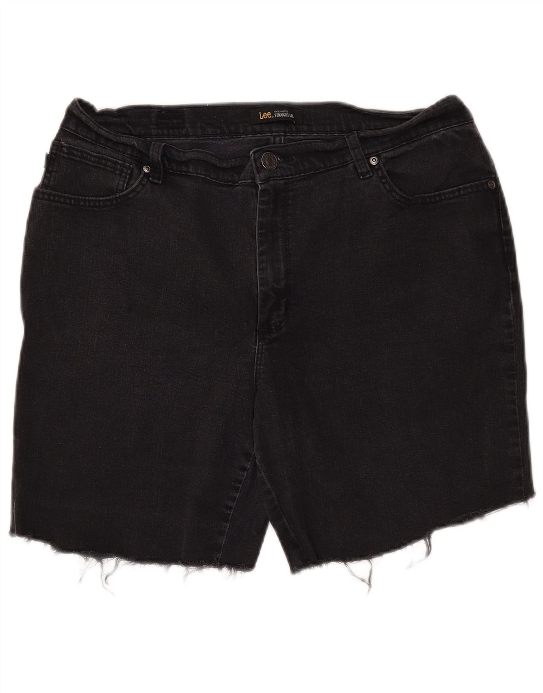 LEE Womens Relaxed Fit Denim Shorts W34 Large  Black