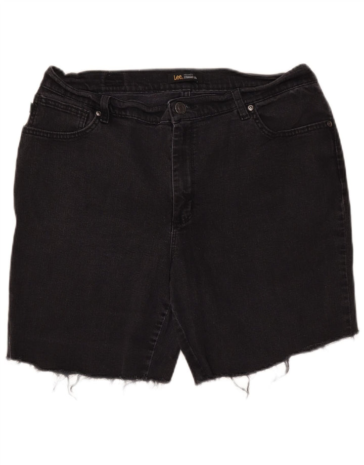 LEE Womens Relaxed Fit Denim Shorts W34 Large  Black