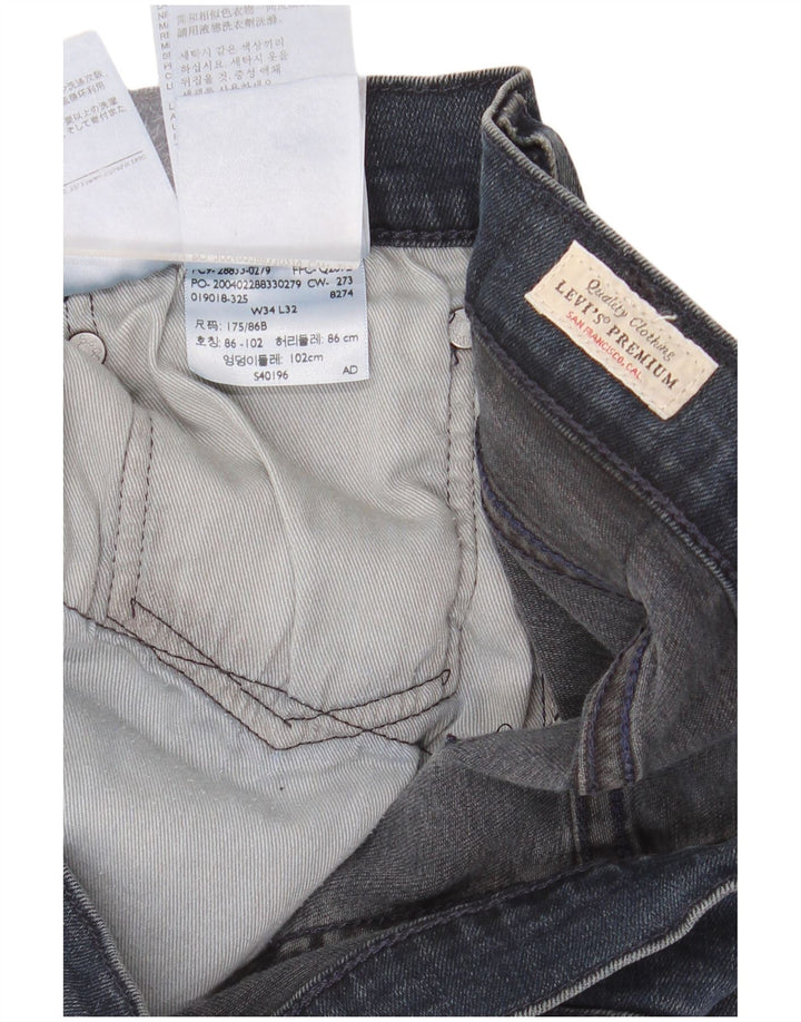 Levi's Mens Skinny Jeans W34 L32 Blue Cotton