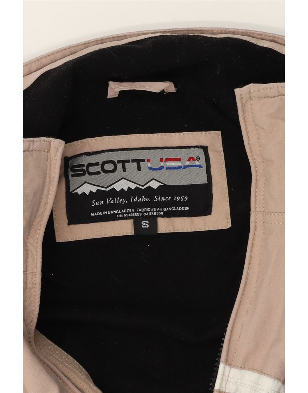 SCOTT Mens Windbreaker Jacket UK 36 Small Beige Colourblock Polyester Vintage Scott and Second-Hand Scott from Messina Hembry 