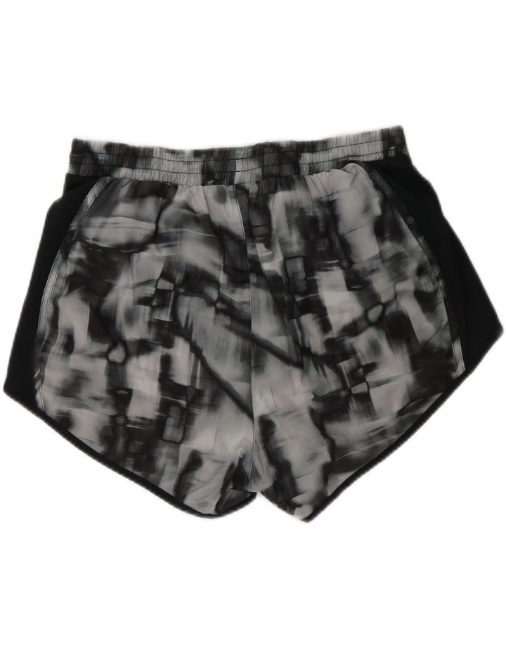UNDER ARMOUR Womens Sport Shorts UK 14 Medium Grey Tie Dye