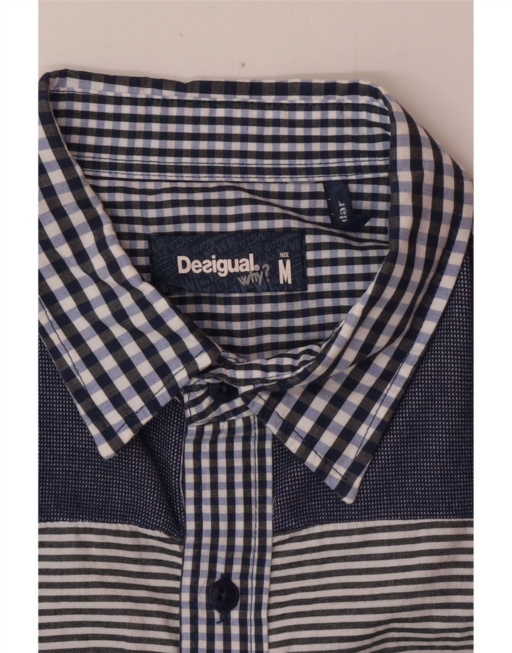 DESIGUAL Womens Shirt UK 14 Medium Blue Gingham