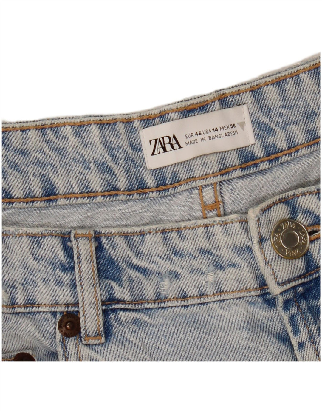 ZARA Womens Denim Shorts EU 46 2XL W36 Blue