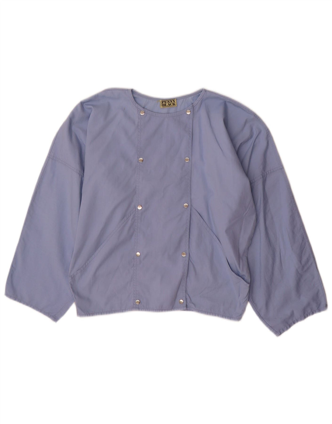 Penny Black Womens Double Breasted Bomber Jacket UK 8 Small Blue Cotton