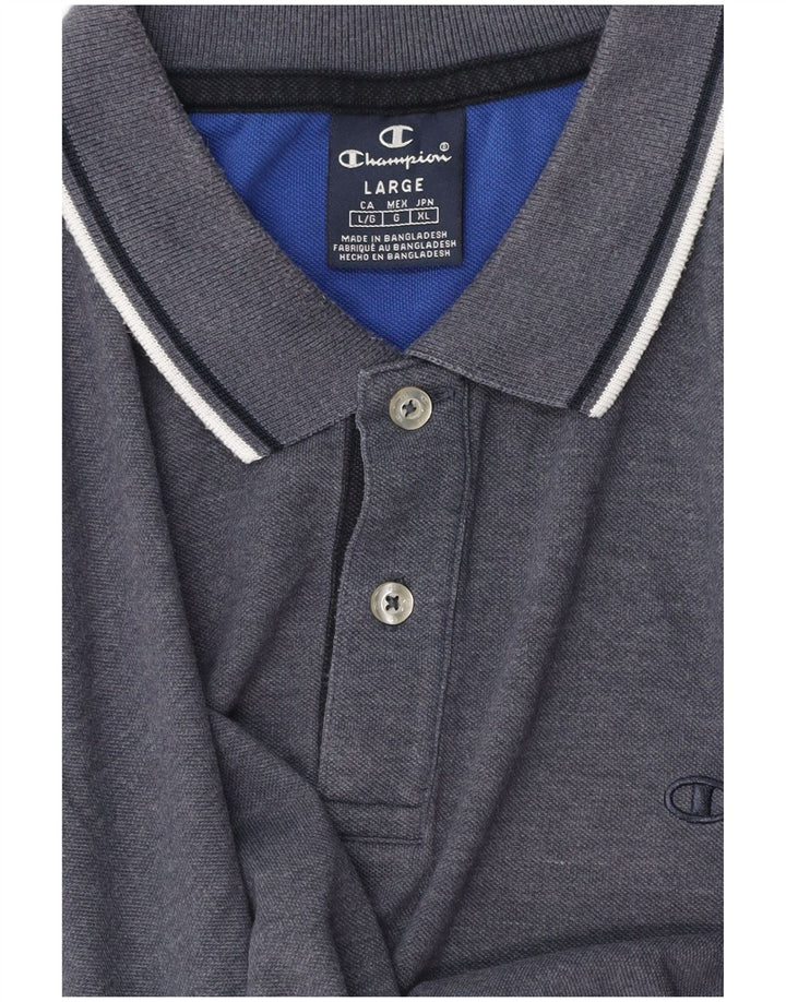 Champion Mens Polo Shirt Large Grey Cotton