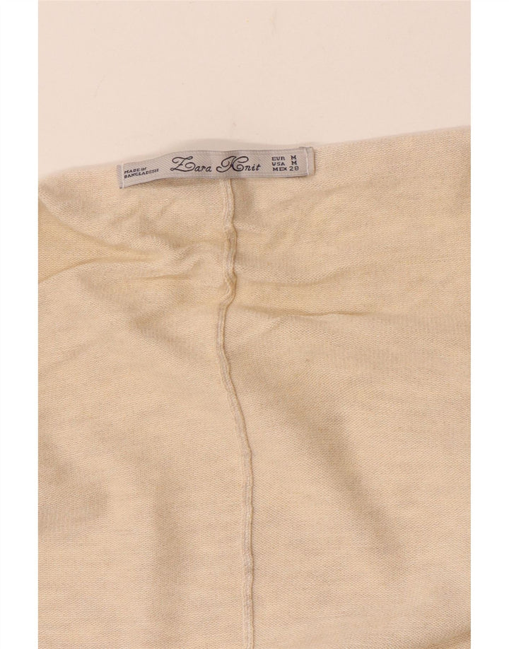 Zara Womens Open Poncho Jumper UK 14 Medium Beige