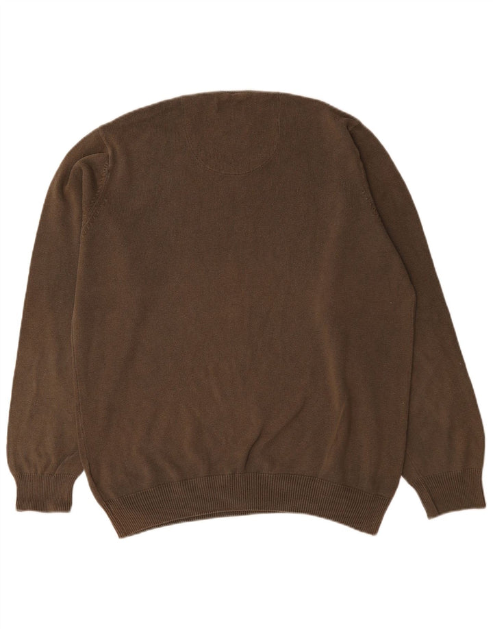 Marks & Spencer Mens Blue Harbour Crew Neck Jumper Sweater Large Brown