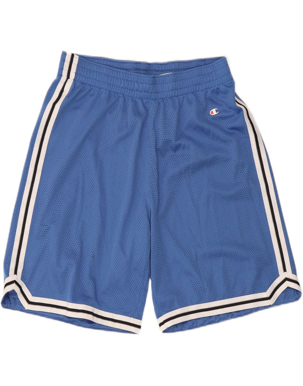 Champion Mens Sport Shorts Small  Blue Colourblock Polyester