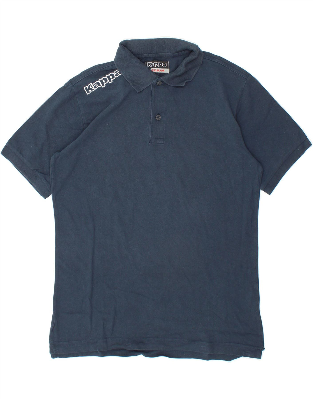 KAPPA Mens Graphic Polo Shirt Medium Navy Blue Cotton Vintage Kappa and Second-Hand Kappa from Messina Hembry 