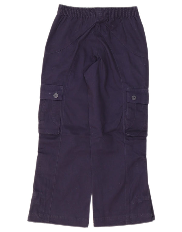 Puma Girls Straight Cargo Trousers 5-6 Years W20 L20 Navy Blue Cotton