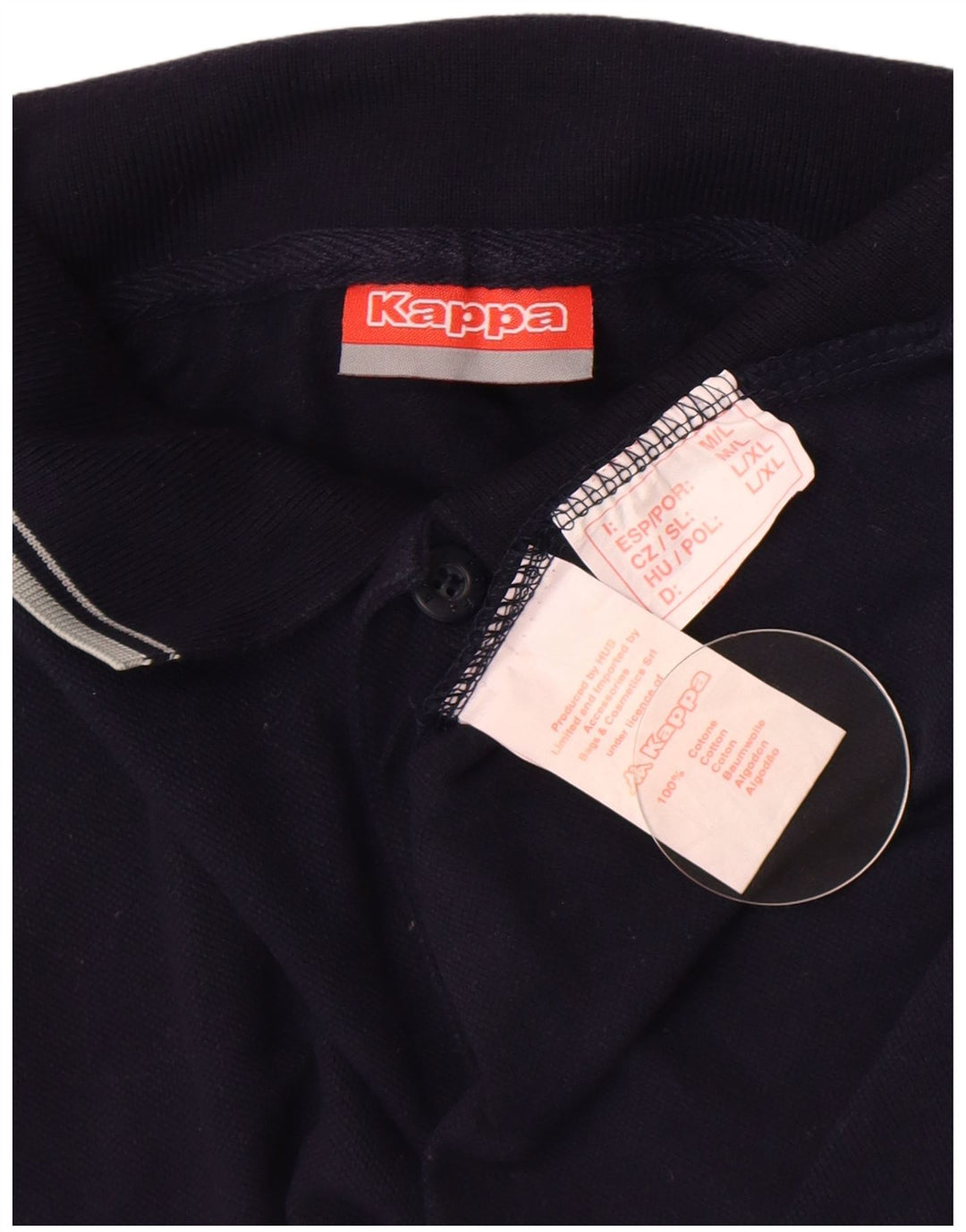 Kappa Mens Polo Shirt Medium Navy Blue Cotton