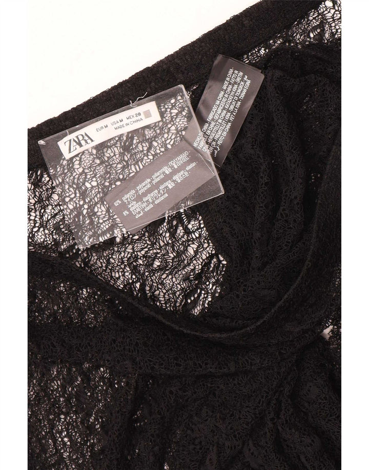 Zara Womens Lace Maxi Skirt Medium W28 Black Polyamide