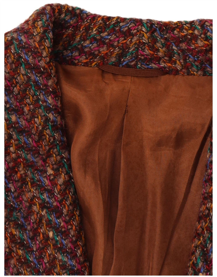 Vintage Womens Blazer Jacket UK 14 Medium Multicoloured Herringbone