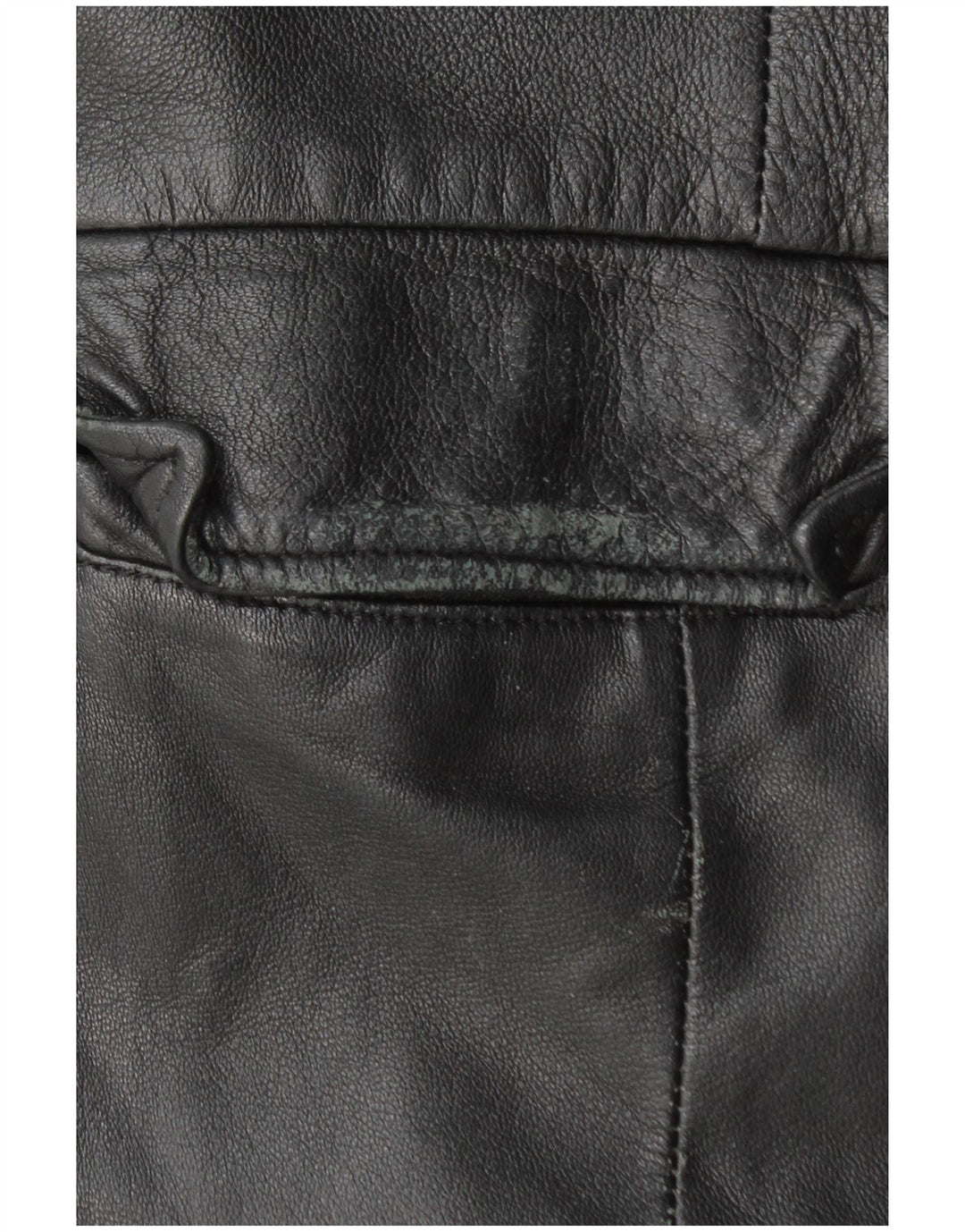 VINTAGE Womens Leather Coat UK 18 XL Black Leather