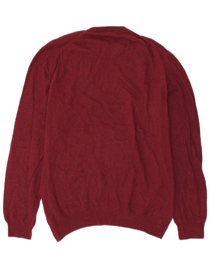 HARMONT & BLAINE Mens Crew Neck Jumper Sweater 3XL Burgundy Merino Wool