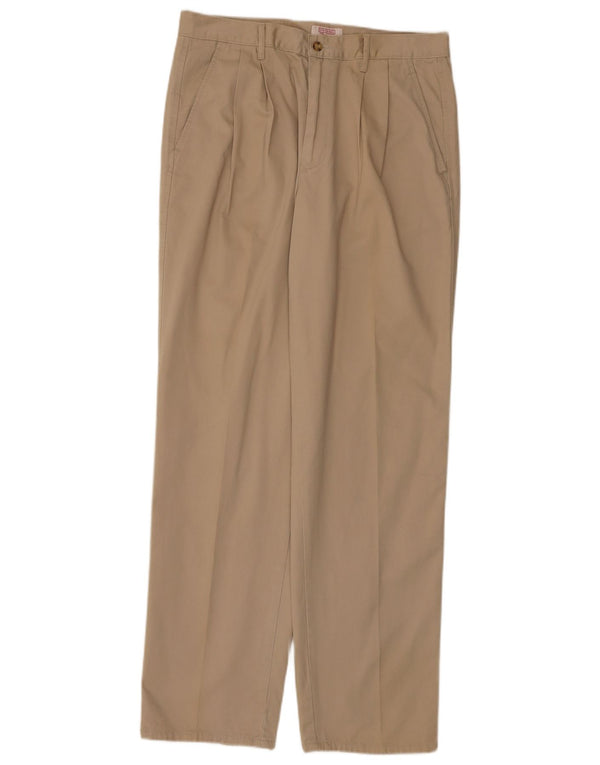 Stefanel Mens Pegged Chino Trousers IT 50 Large W36 L33 Beige Cotton