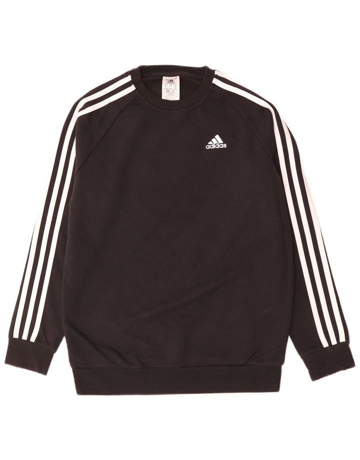 ADIDAS Womens Oversized Sweatshirt Jumper UK 0/2 XS Black Cotton