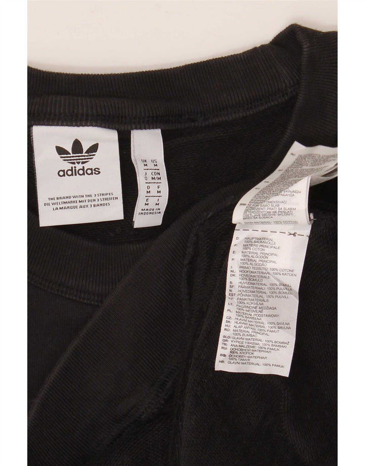 Adidas Mens Sweatshirt Jumper Medium Black Cotton