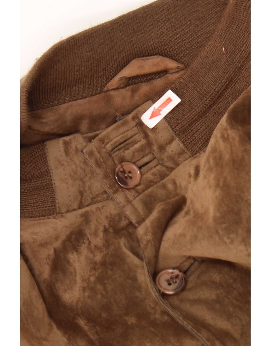 Vintage Mens Velour Bomber Jacket IT 52 XL Brown Silk