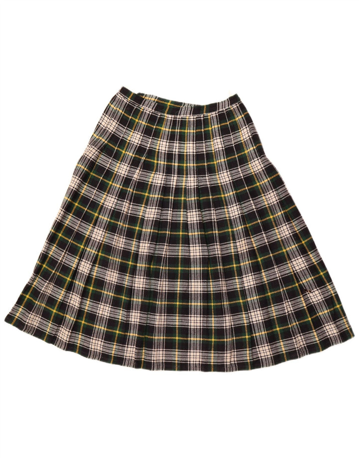 VINTAGE Womens Wrap Skirt W26 Small Green Check