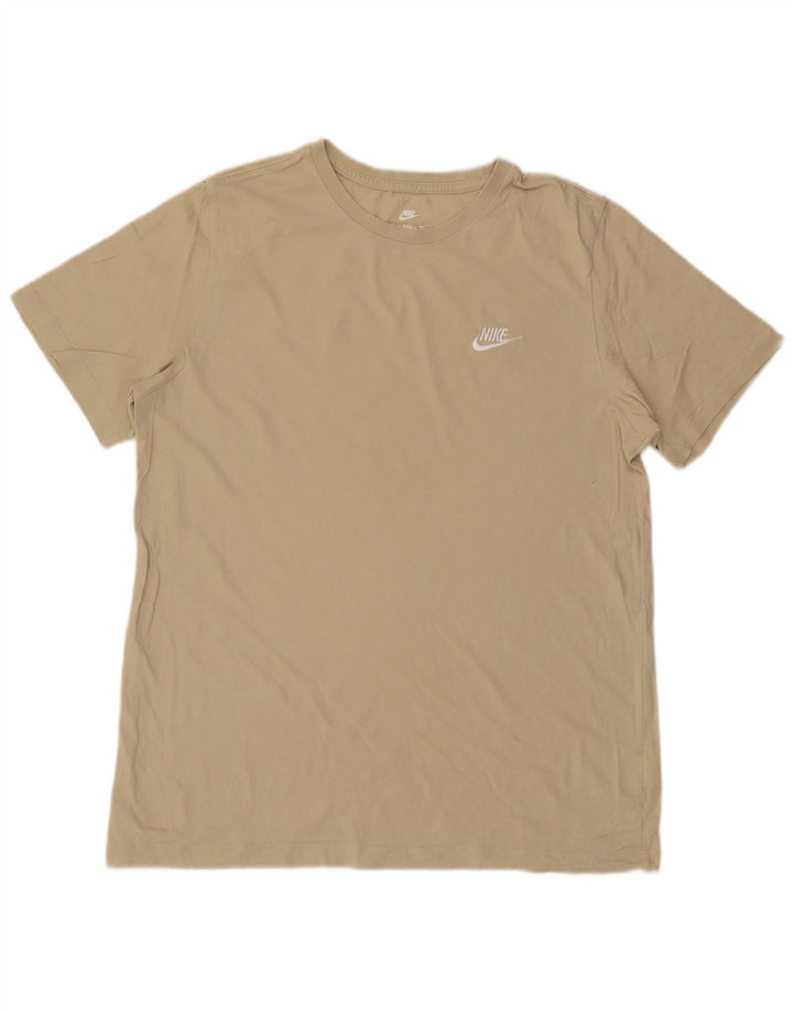 Nike Mens T-Shirt Top Large Beige Cotton